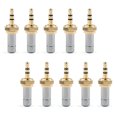 thumbnail image 1 of 10x Mini 3.5mm Screw Locking Stereo Jack Plug Gold Plated 3.7mm For Sennheiser, 1 of 5