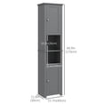 thumbnail image 3 of HOMCOM Armoire de Rangement Haute pour Salle de Bain avec Tablette à 2 Niveaux et 2 Portes Gris, 3 of 10