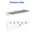 thumbnail image 3 of Stainless Steel Shelf Pot Rack - Metal Kitchen Organization Storage Rack for Hanging Pots Pans Cookware, Wall Mounted Shelf with 10 Hooks in Restaurant Home - 12" W x 24" L, 3 of 9