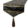 thumbnail image 1 of The HomeCentric Decorative Black Table Runner Coffee Table Runner (14 x 36 inch), Tassles & Marble pattern Table Runner, Leather fabric Table Linen, Abstract Halloween Decorations - Leather Runway, 1 of 10