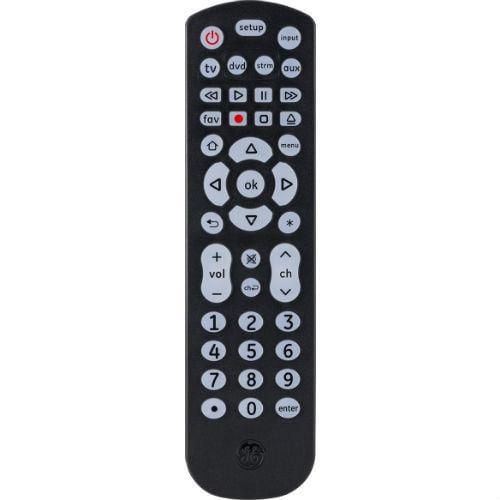 GE 4-Device Fully Backlit Universal Remote Control, Black, 46260
