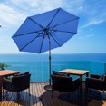 thumbnail image 1 of Patiojoy 10 ft Patio Market Umbrella w/Solar Powered LED Light Blue, 1 of 9