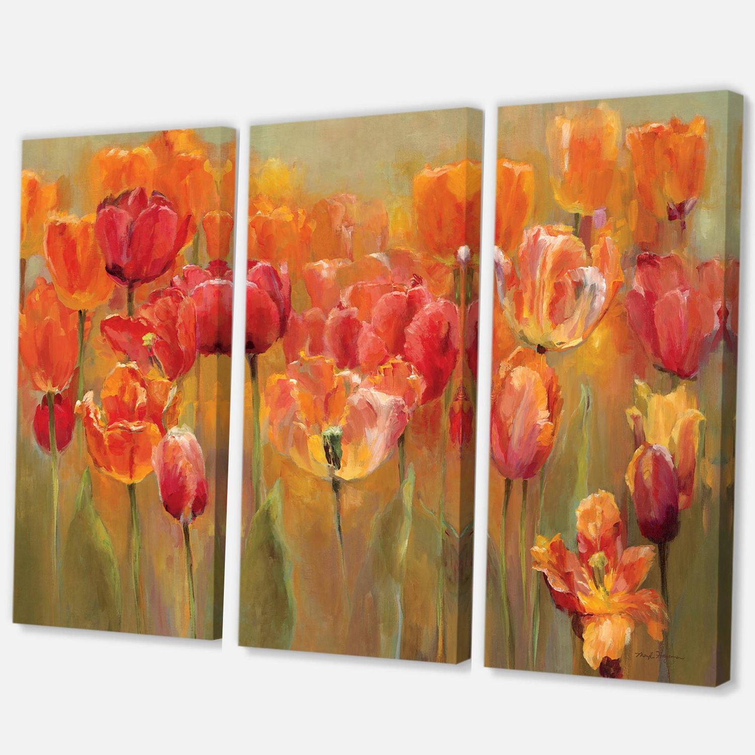 Designart Tulipes rouges Art mural sur toile