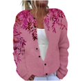 thumbnail image 2 of LOVZFMLL Cardigan pour Femmes Cardigan Décontracté Imprimé en Tricot Manteau à Boutons, 2 of 5