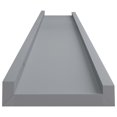 thumbnail image 3 of vidaXL Étagères à Cadre Photo 2 Pcs Gris 80x9x3 cm MDF, 3 of 5