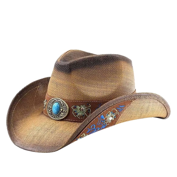 Chapeau de Cowboy Western Classique pour l'Extérieur, Protection Solaire, Grand Bord, avec Détails Stylés et Confort Toutes Saisons