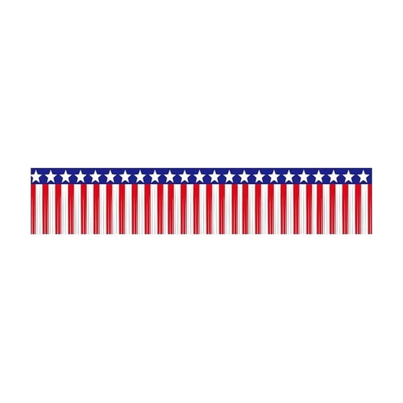 Décoration Maison Moderne, Décorations du 4 Juillet 1pcs Guirlande de Franges en Aluminium Rouge Blanc et Métallique Bannière Suspendue Jupes de Table pour Jour du Souvenir Patriotique