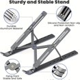 thumbnail image 2 of SNNROO Ultra-Stable Foldable Laptop Stand - Adjustable Height  Ergonomic Design  Aluminum Construction  Compatible with 10-15.6 Inches Laptops  MacBook Air Pro  Xiaomi Accessories  Portab, 2 of 6