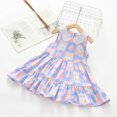 thumbnail image 2 of Yanlir Robe Confortable pour Bébé Fille, Enfants, Sans Manches, à Volants, Imprimé de Fleurs Douces, Col Rond, Robe Mi-Mollet pour Tenues Adorables 2-10 Ans (Bleu Clair, 9-10 Ans), 2 of 4