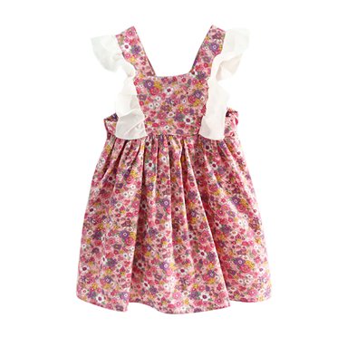Robe d'Été Florale Robe d'Été Sans Manches en Dentelle à Bretelles pour Bébé Filles Vêtements Floraux pour Enfants