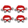 thumbnail image 1 of Unique Bargains 4 Pcs Clochettes de Poignet, Clochettes à Grelots Clochettes de Cheville Instruments de Percussion Rythme Musical 4 Clochettes Argentées pour Noël, Rouge, 1 of 5