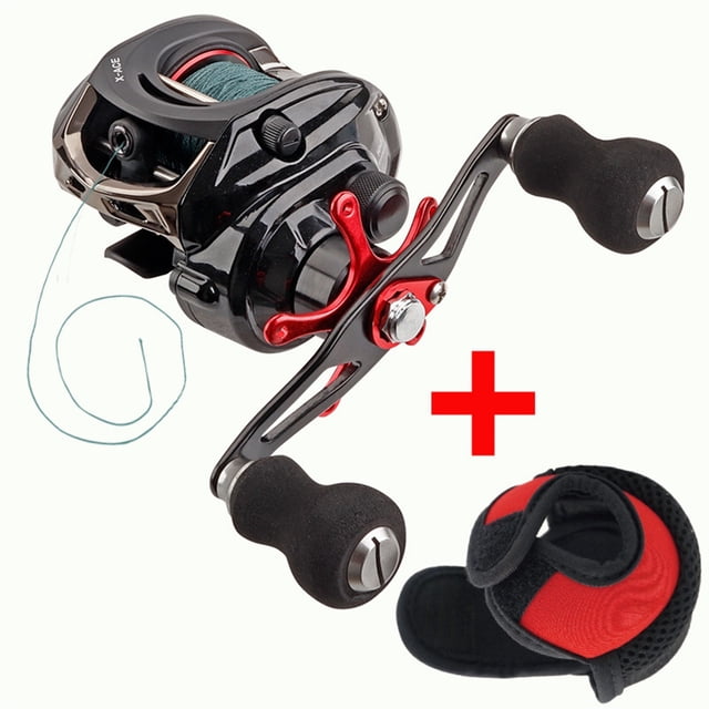 Fishing Reel 8Kg Max Drag Have PE 4 Strands Line 14+1BBs Left Right Hand Lure Bait Casting Fishing Baitcasting Reel ,Rigid Aluminum Skeletal Frame