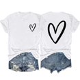 thumbnail image 1 of fatyb Heart T-Shirts pour Femmes Manches Courtes Col Rond T-Shirt Graphique Été Décontracté Imprimé, 1 of 3