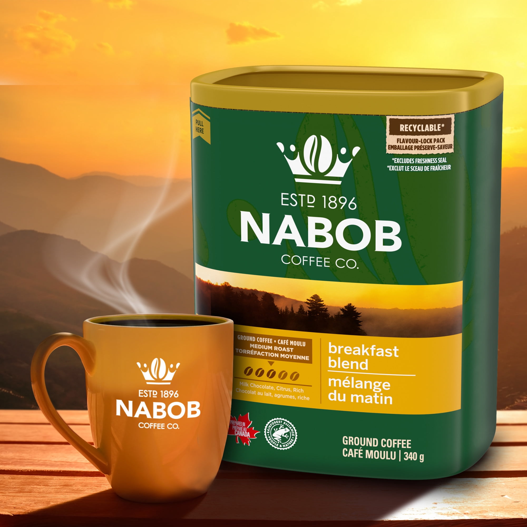 Café moulu Nabob Mélange du matin, boîte de 340 g