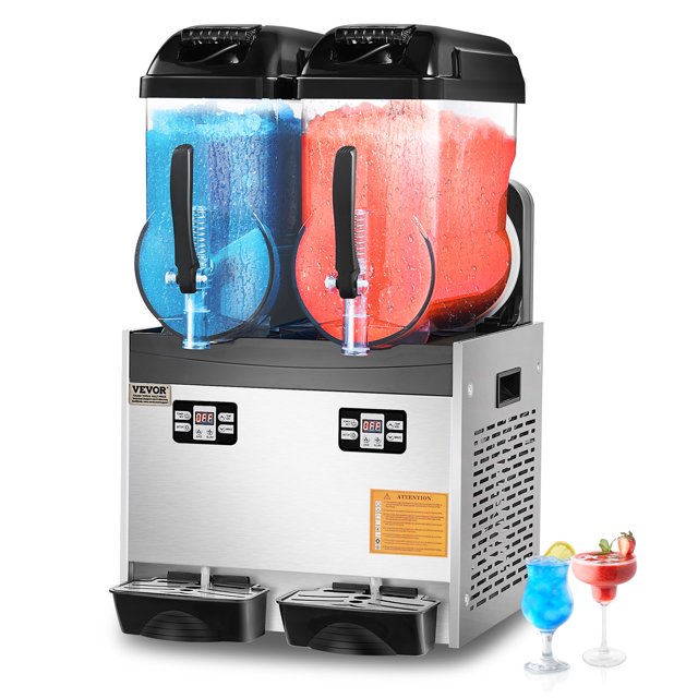 VEVOR Machine Commerciale à Slush 12 L X 2 Réservoir Margarita Smoothie pour Boissons Glacées