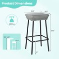 thumbnail image 3 of Gymax 29.5'' Metal Bar Height Stools Set of 2 w/ Rattan Seat & Footrest for Backyard, 3 of 9