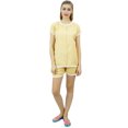 thumbnail image 2 of Bimba Ensemble de Pyjama en Dentelle Beige pour Femmes à Boutons, Chemise de Nuit en Rayonne et Short, Robe-18, 2 of 11
