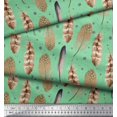 thumbnail image 2 of Soimoi Green Rayon Fabric Eagle Feather Print Fabric by Yard 42 Inch Wide, 2 of 3