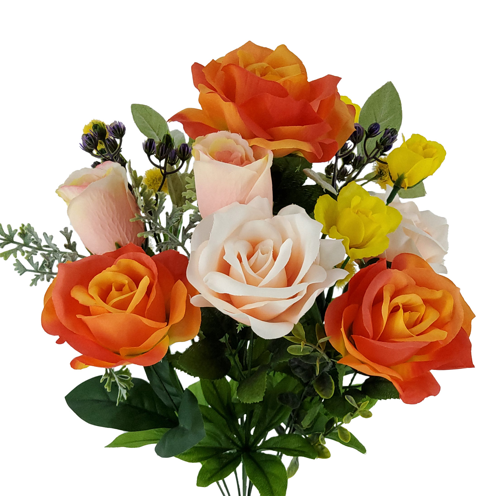 Mainstays Bouquet mixte de Rose artificielle d’intérieur, couleur corail, hauteur assemblée: 54.61cm