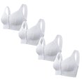 thumbnail image 1 of Timegard Wireless Bras for Women 4pc Front Closure Full Support Wide Strap Breathable Comfy Daily Bras, 1 of 2