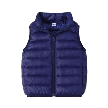 Cameland Winter Puffer Vest for Kids Boys Girls Solid Color Zip Up Sleeveless Down Jacket Toddler Warm Outerwear