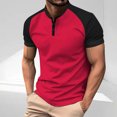 thumbnail image 2 of Kaemgyyd Men's Casual Henley Shirts Stylish Color Block Short Sleeve Summer Tops Lightweight Button Crew Neck Pullover Basic Tees, 2 of 5