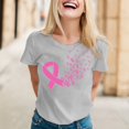 thumbnail image 2 of JIRNDf T-Shirt pour Femmes Hauts d'Été Tendance Rose Imprimé Manches Courtes Col Rond Mignon T-Shirts Graphiques pour Femmes Chemises Gris G, 2 of 5