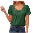 thumbnail image 2 of Aqestyerly T-shirt Blouse à Manches 3/4 Imprimé pour Femmes, Col Rond Décontracté Mode Ample pour Femmes, 2 of 7