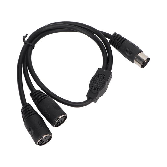 DIN 5 Pin Male To 2 DIN 5 Pin Female Cable, DIN 5 Pin Adapter Cable Plug And Play 1.6ft Double Shielding Explosion Proof Accurate Soft For Speaker