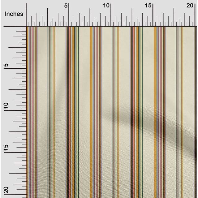 oneOone Cotton Flex Fabric Multicolor Stripe Printed Fabric 1 Yard 40 Inch Wide