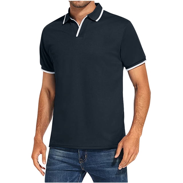 XZNGL Chemises à Manches Courtes pour Hommes Mode Hommes Décontracté Ajusté Col Rabattu Couleur Unie T-Shirt à Manches Courtes Hauts Blouse Hommes Chemises à Manches Courtes Chemises pour Hommes à Manches Courtes Décontracté