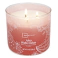 thumbnail image 4 of Mainstays 3-Wick Textured Wrapped Juciy Watermelon Scented Candle, 14 oz, 4 of 5