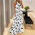 thumbnail image 2 of Leutsin Robe Maxi Grande Taille pour Femmes à Imprimé Tropical, Dos Nu à Col Licou, Aguichant, Sans Manches, de Plage, Grande Taille, 2 of 3