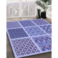 thumbnail image 3 of Ahgly Tapis d'Intérieur Lavable en Machine Carré Transitionnel Bleu Ardoise, 8 Pieds Carré, 3 of 7