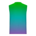 thumbnail image 4 of Sentmoon Muscle Tank Tops for Men Summer Sleeveless Crew Neck Gym Clothes Gradient Color Loose Fit Plus Size Compression Men's Shirts Hawaiian for Layering Under Shirts Green XXL, 4 of 5