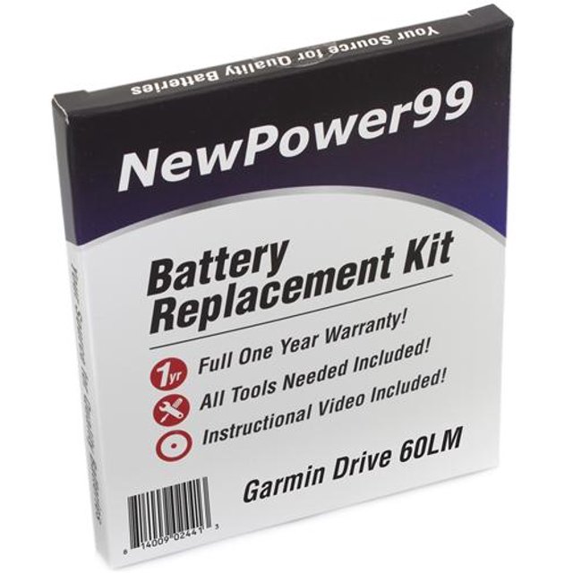 Garmin Drive 60LM Battery Replacement Kit with Tools, Video Instructions, Extended Life Battery and Full One Year Warranty