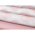 thumbnail image 2 of Safdie & Co. Sheet Set Microfiber 4PC K Damask Printed Solid Pink, 2 of 2