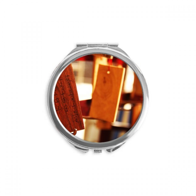 Chine Style Bénédiction Conseil Photographie Main Compact Miroir Rond Portable Poche Verre