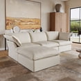 thumbnail image 4 of Sodrens Modular Sectional Sofa,L-Shaped Linen Sofa,Modular Couch Free Combination Sofa,3-Seat Sofa with Ottoman for Living Room,Beige, 4 of 10