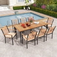 thumbnail image 1 of Costway 9 PCS Patio Dining Set 79" Rectangle Dining Tables with 8 Wooden Armchairs, 1 of 7