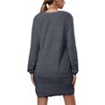 thumbnail image 3 of LUXUR Robe Chandail pour Femme Chandail en Peluche Chandail à Manches Longues Mini Robes Ample en Molleton Gris Foncé TG, 3 of 4