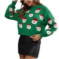 thumbnail image 2 of TIMIFIS Uglys Christmas Sweaters pour Femmes Automne Manches Longues Chandail à Col Rond Imprimé Père Noël Hauts Décontractés d'Hiver Chandail Extensible, 2 of 3