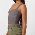 thumbnail image 4 of Timegard Going out Tank Top for Women Ruched V Neck Slim Comfy Knit Tee Sleeveless Top Solid Color, 4 of 5