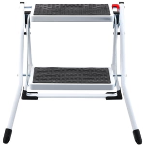 KFFKFF 2-Step Échelle avec 330lbs Capacité de charge, Tabouret pliable en acier avec large pédale antidérapante, Tabaret robuste pour adultes et enfants, polyvalent pour la maison, la cuisine, le bureau et les véhicules à moteur