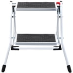 KFFKFF 2-Step Échelle avec 330lbs Capacité de charge, Tabouret pliable en acier avec large pédale antidérapante, Tabaret robuste pour adultes et enfants, polyvalent pour la maison, la cuisine, le bureau et les véhicules à moteur