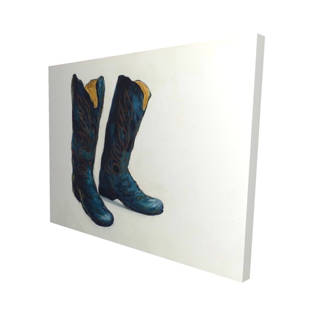 Leather cowboy boots - 16"x20" canvas - Print on demand