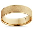 thumbnail image 1 of 14K Yellow Gold Mens Brushed Hammered Wedding Band 6mm, 1 of 2
