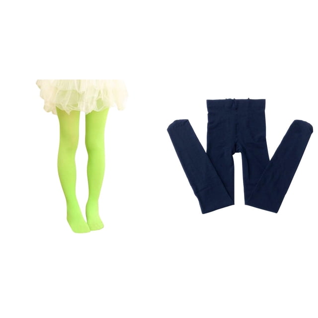 2 Pack(B 1PCS & Navy 1PCS) Multipack Size 6 Leggings Leggings Pantihose Stretchy Basic Full Length Ballet Dance Pants Pantyhose for Spring Summer Stocking