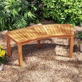 thumbnail image 4 of Costway 1 PCS Outdoor Curved Bench with Slatted Seat Wrap Around Tree Bench 2-Person Seating, 4 of 10