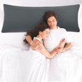 thumbnail image 3 of PiccoCasa Brushed Body Microfiber Zippered Pillowcase Dark Gray 20"x48", 3 of 7